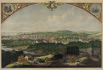 Illustration of Bridgeport, CT and environs by Stængel Walter