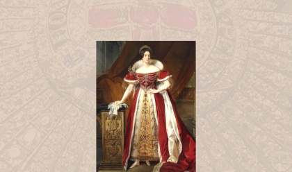 Marchioness of Londonderry at the Coronation of King William IV, 1831 portrait by Alexandre-Jean Dubois-Drahonet.