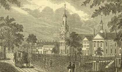 Central Part of Northampton, Mass. Drawn by J.W. Barber, Engraved by S. E. Brown.