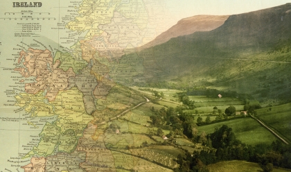 Ireland map and landscape