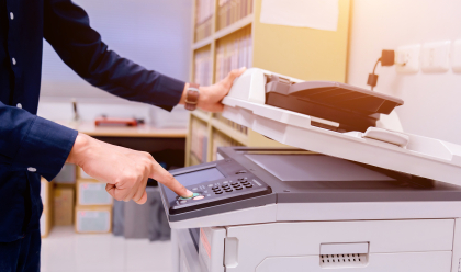 person scanning documents