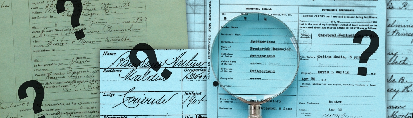 When the Record Doesn't Exist: Strategies for Determining Vital Data About Your Ancestors photo collage