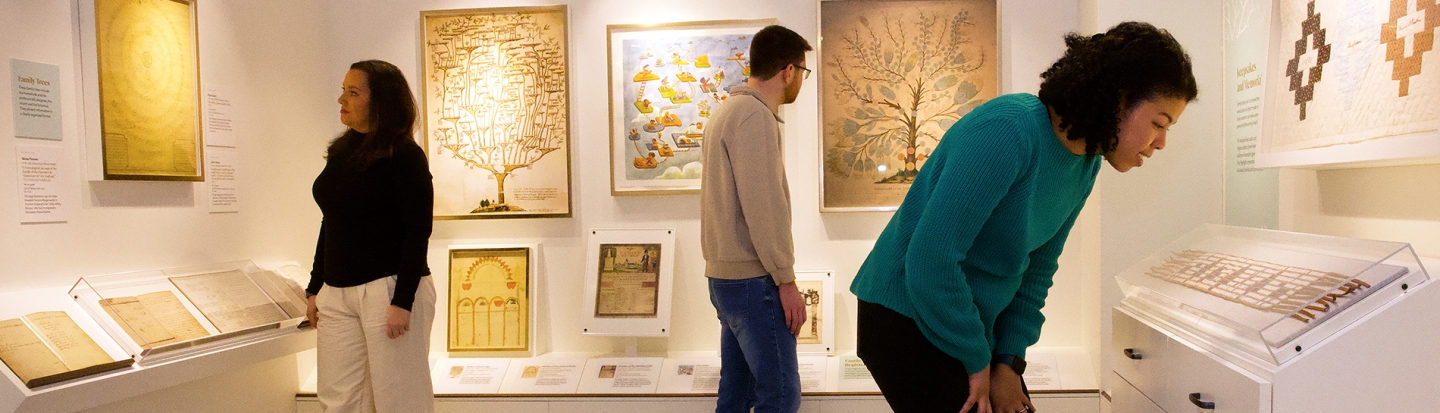visitors viewing an exhibit