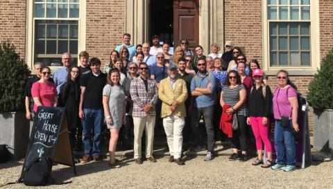 Group photo from staff outing at Crane Estate, Ipswich