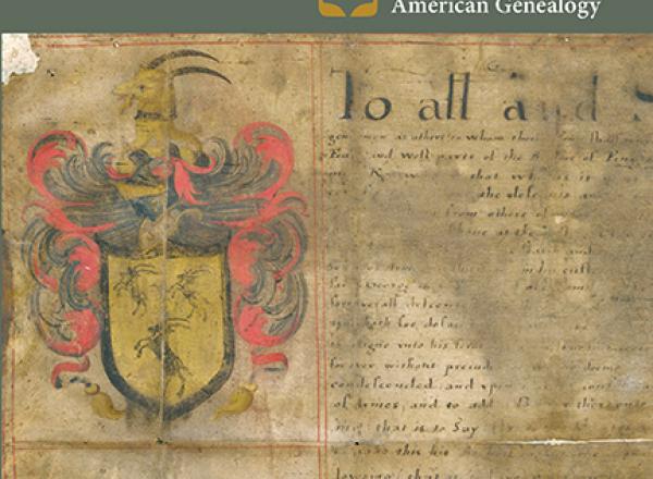 Register cover Winter 2022, featuring manuscript with heraldic shield