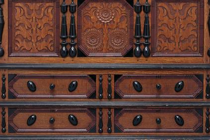 Ornate antique cabinet front