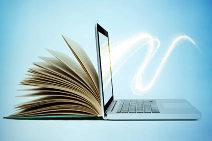 Book and laptop open together