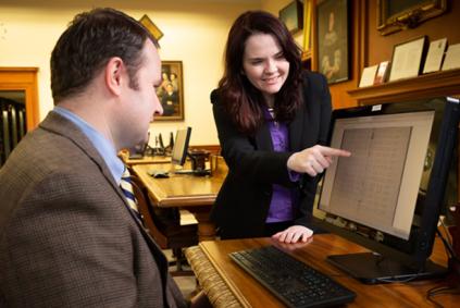 Researching pointing out screen for other researcher