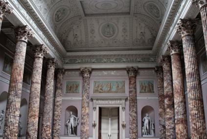 Inside hall of large manor house