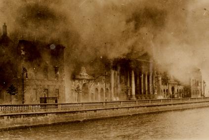 The Four Courts in Dublin during the Battle of Dublin